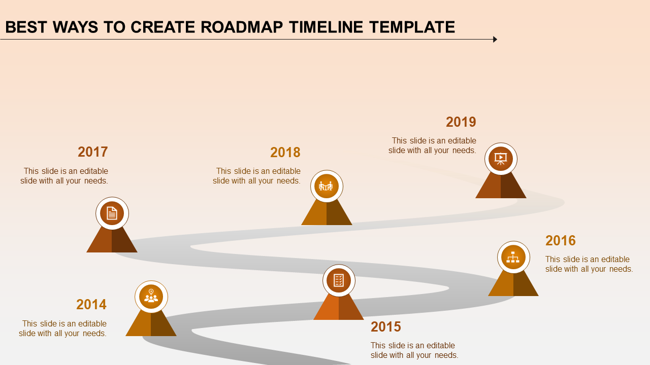 roadmap timeline template-orange